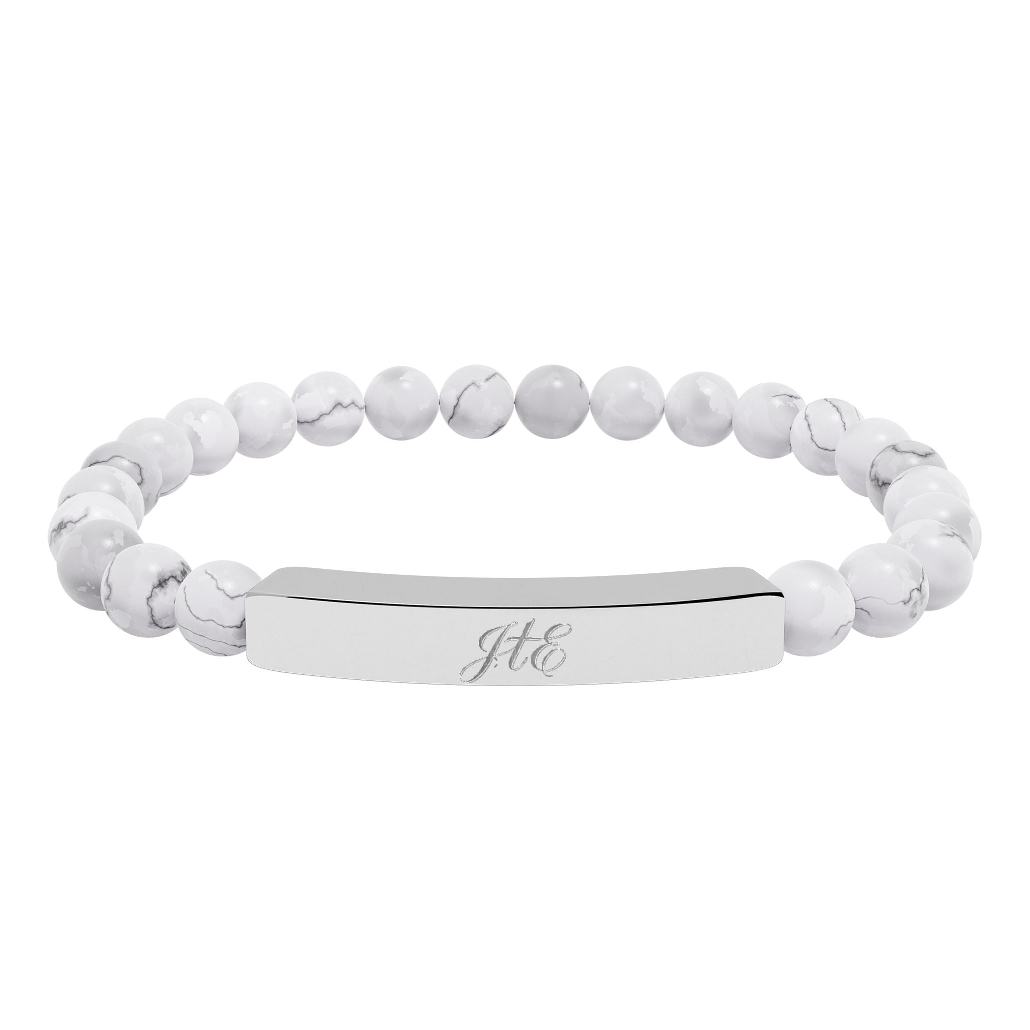 Journey to Eternity "JTE" Natural Stone Bead Bar Bracelet — Stretch Gem Bracelet