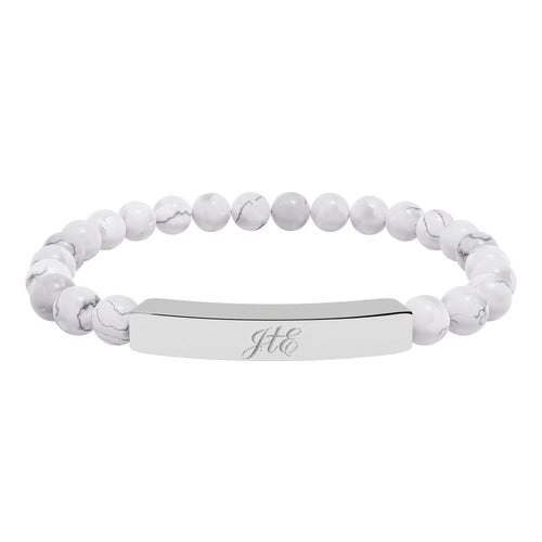 Journey to Eternity "JTE" Natural Stone Bead Bar Bracelet — Stretch Gem Bracelet