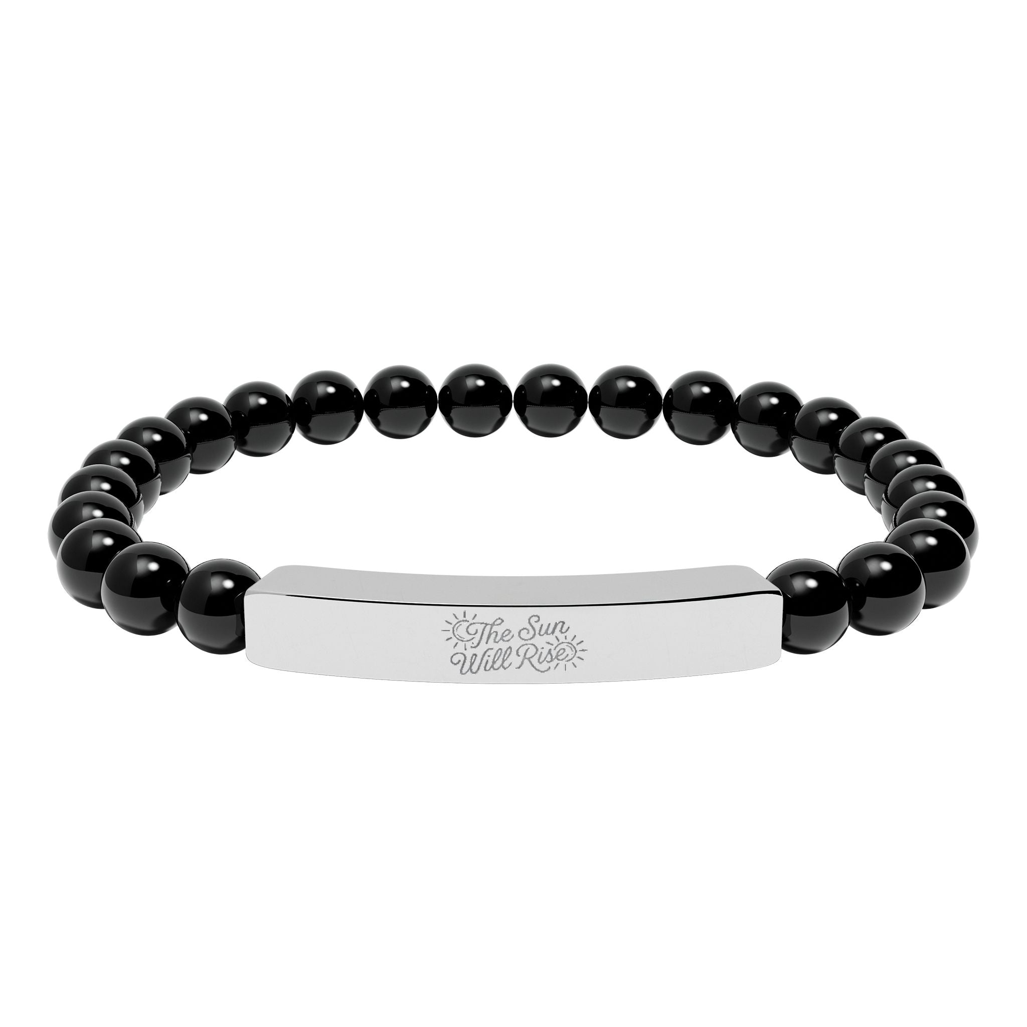 "The Sun Will Rise" Natural Stone Bead Bar Bracelet — Stretch Gem Bracelet