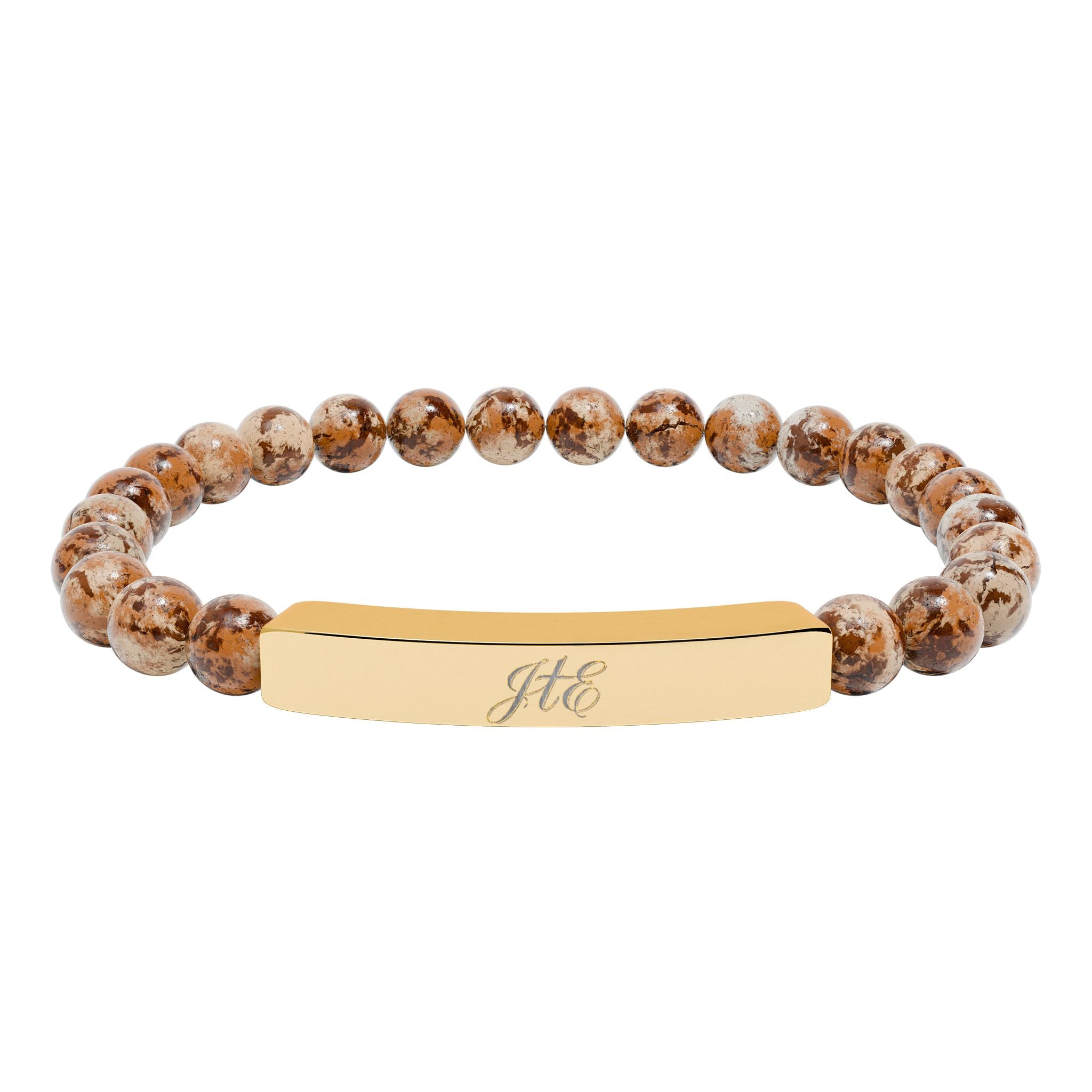 Journey to Eternity "JTE" Natural Stone Bead Bar Bracelet — Stretch Gem Bracelet