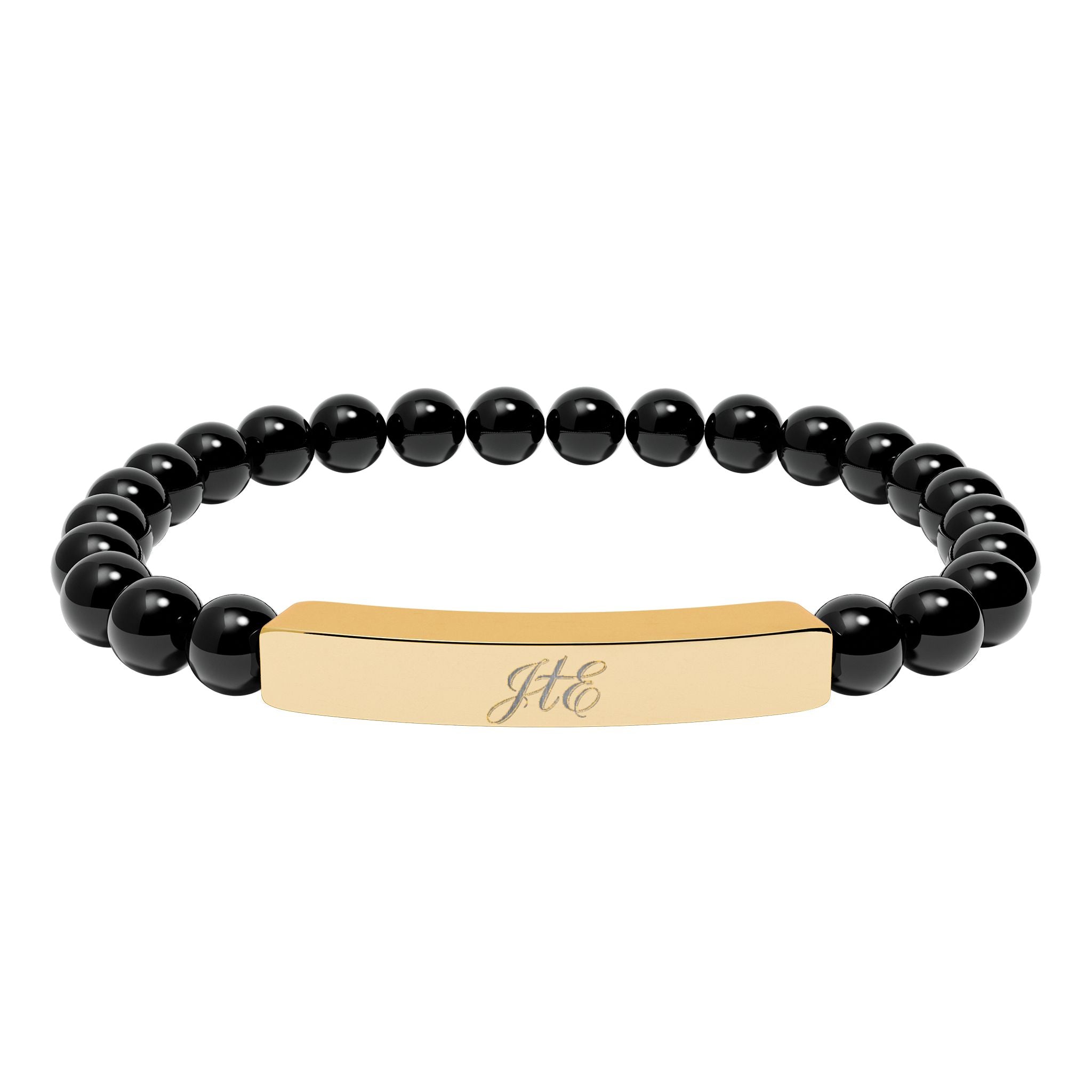 Journey to Eternity "JTE" Natural Stone Bead Bar Bracelet — Stretch Gem Bracelet