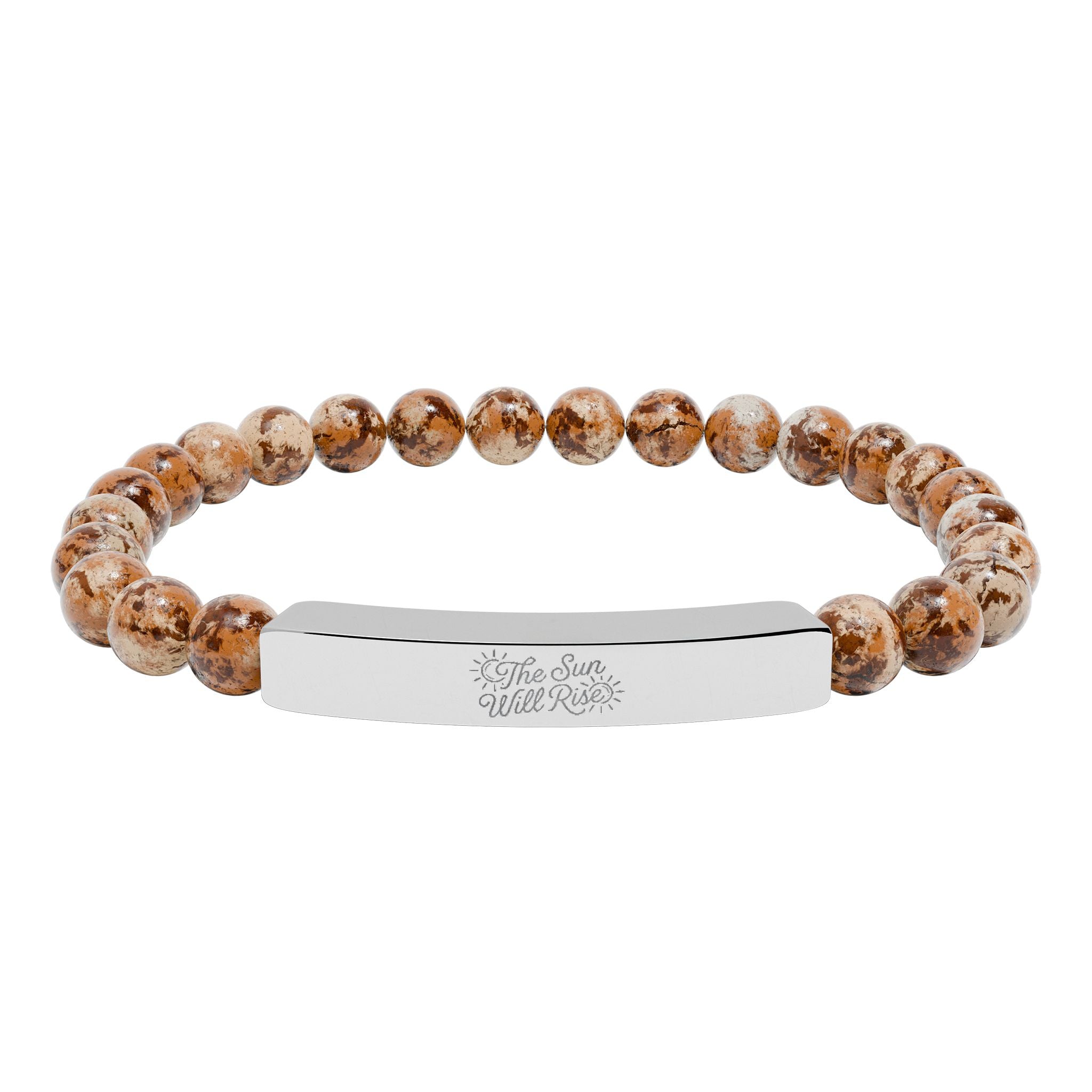 "The Sun Will Rise" Natural Stone Bead Bar Bracelet — Stretch Gem Bracelet