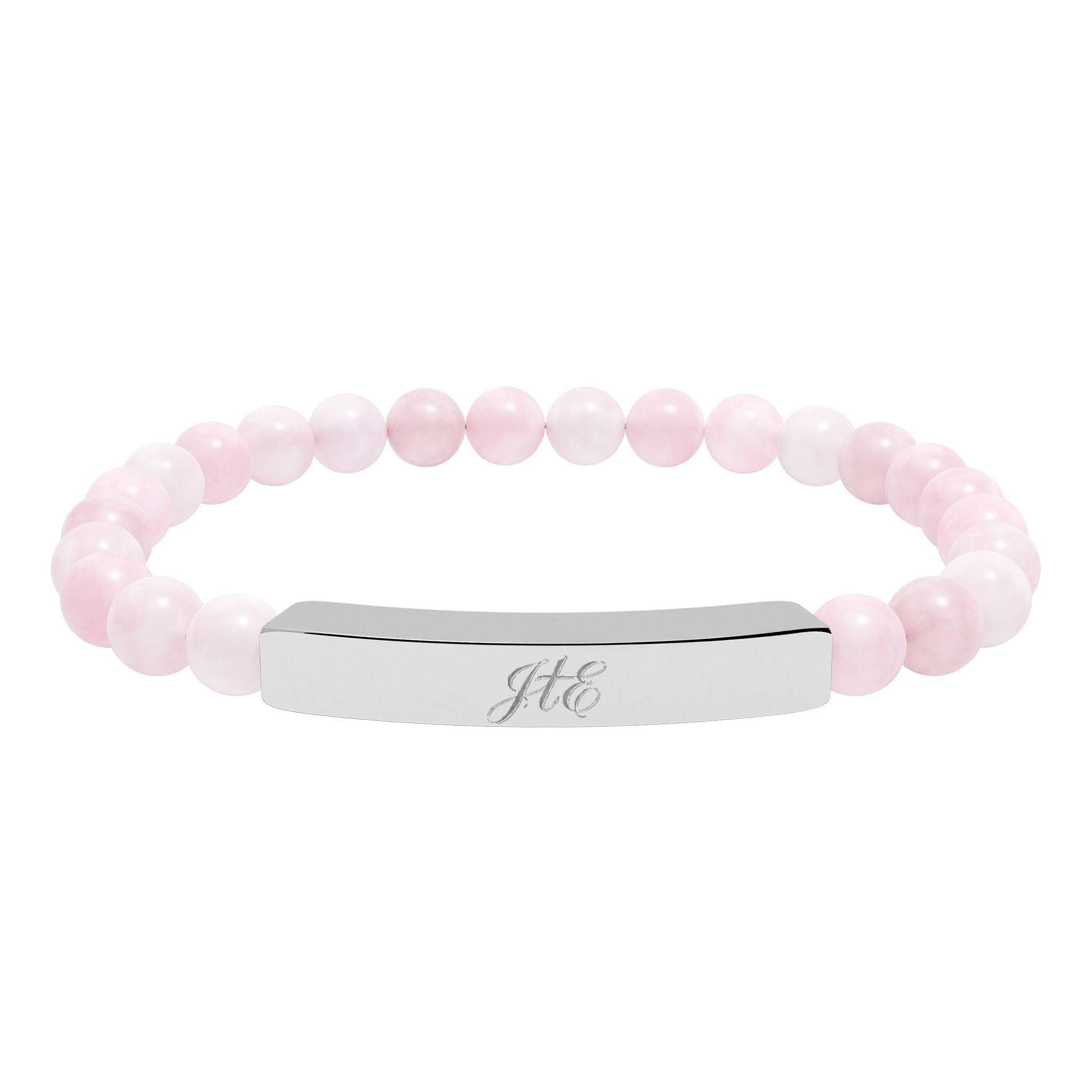Journey to Eternity "JTE" Natural Stone Bead Bar Bracelet — Stretch Gem Bracelet