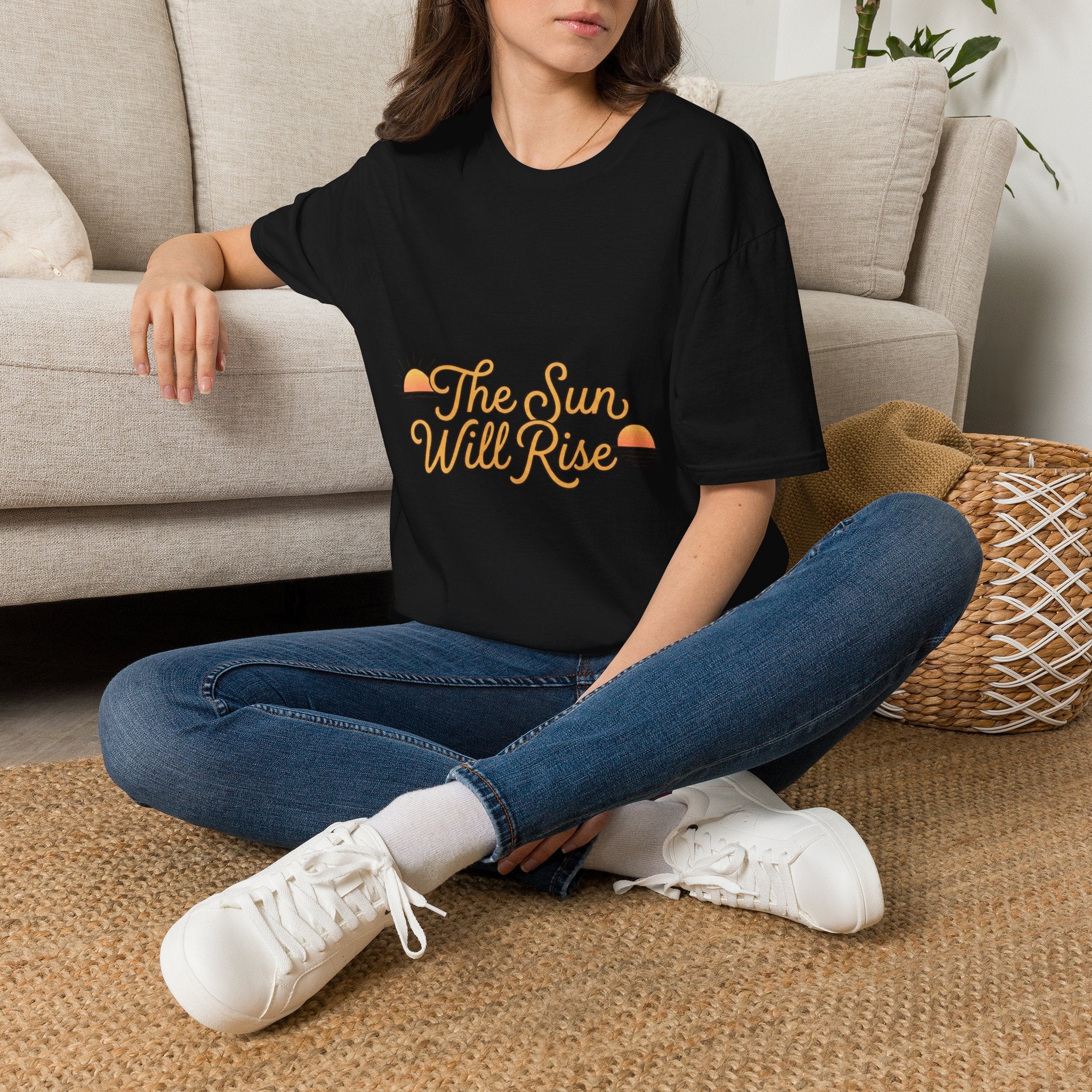 Sunrise Graphic T-Shirt — "The Sun Will Rise" Positive Vintage Tee