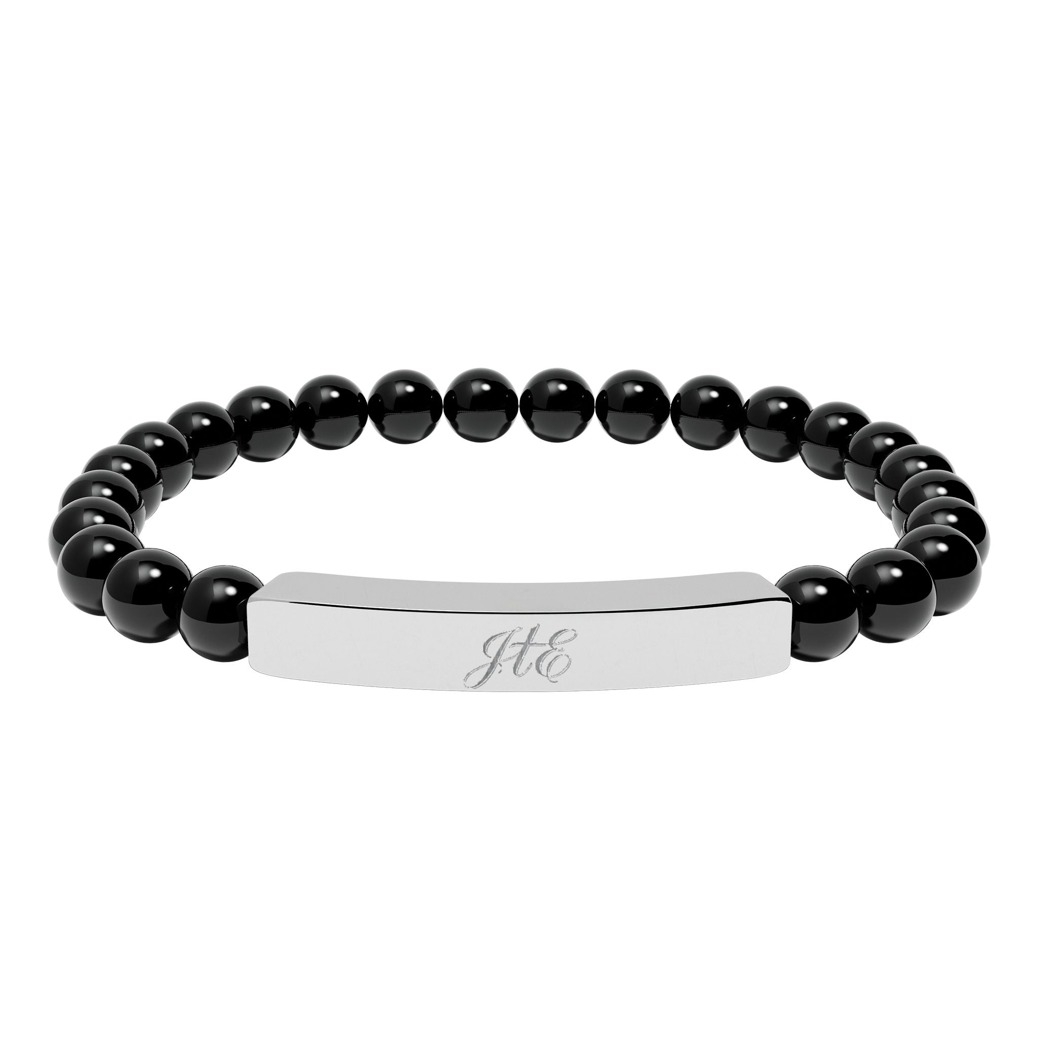 Journey to Eternity "JTE" Natural Stone Bead Bar Bracelet — Stretch Gem Bracelet