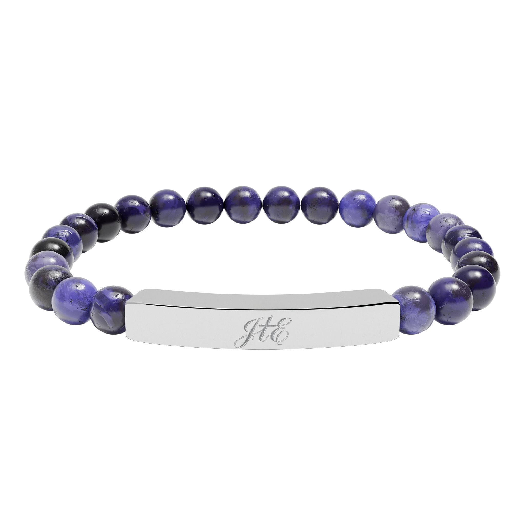 Journey to Eternity "JTE" Natural Stone Bead Bar Bracelet — Stretch Gem Bracelet