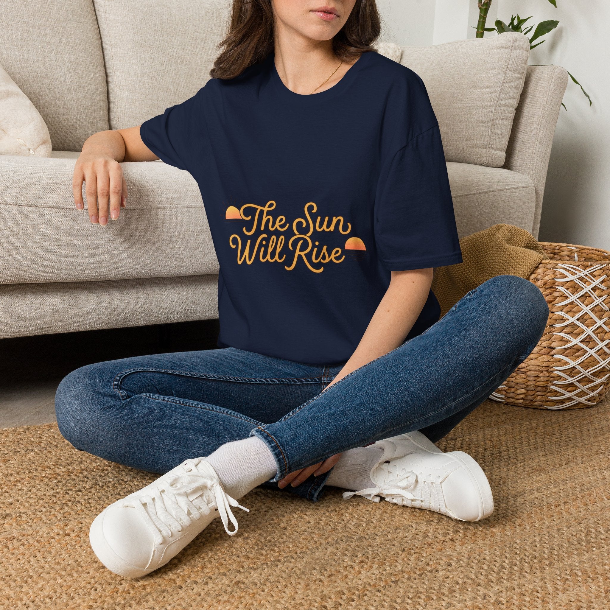 Sunrise Graphic T-Shirt — "The Sun Will Rise" Positive Vintage Tee