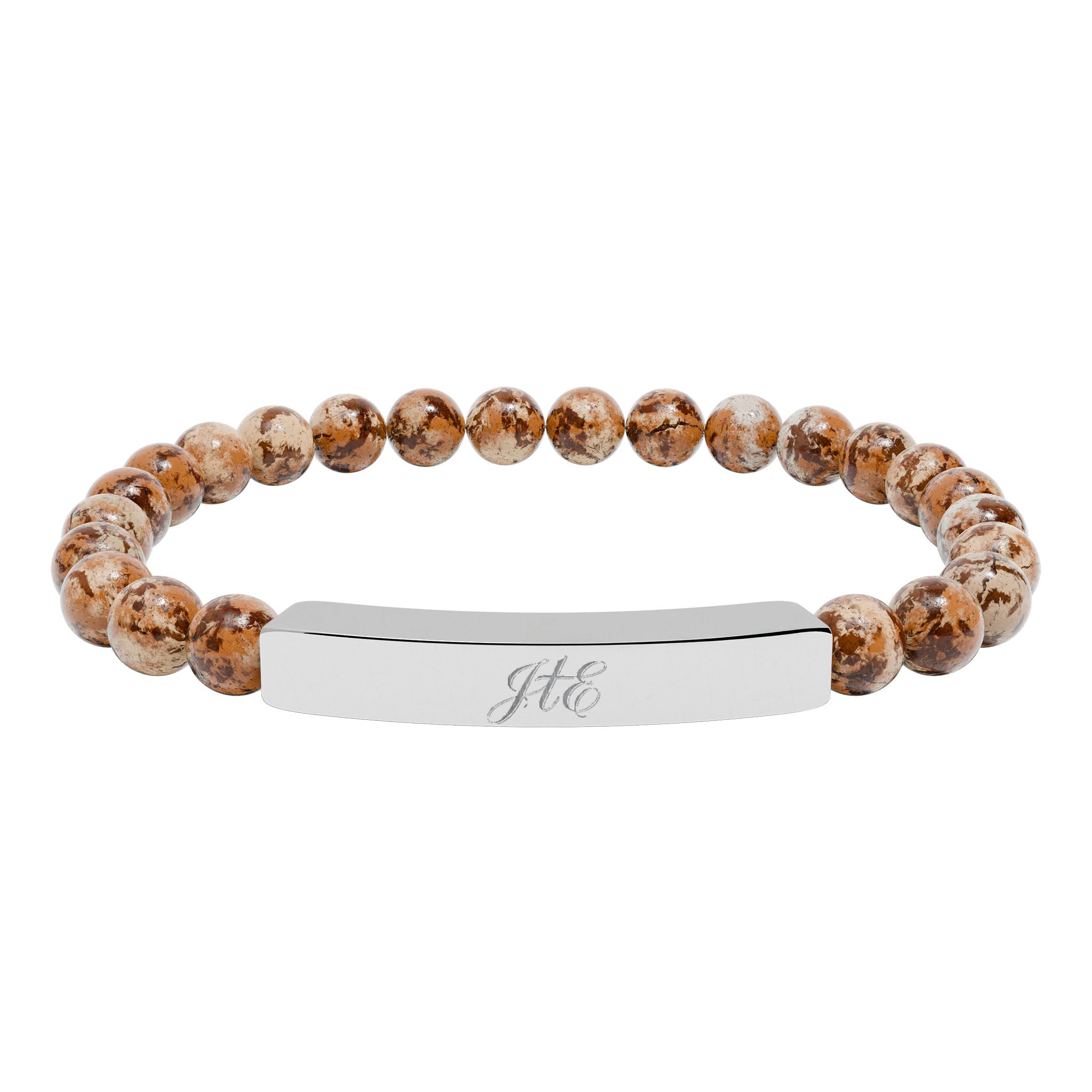 Journey to Eternity "JTE" Natural Stone Bead Bar Bracelet — Stretch Gem Bracelet