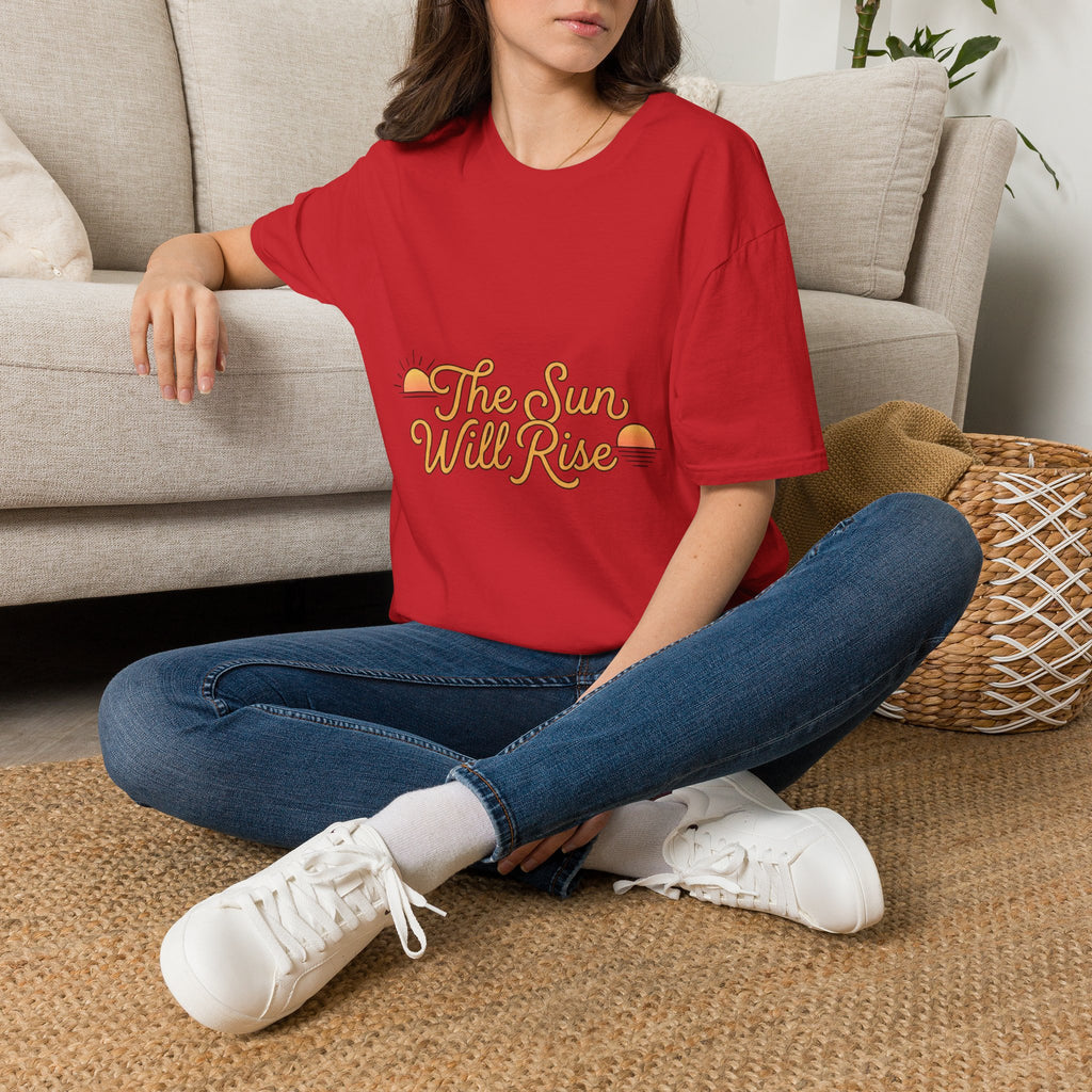 Sunrise Graphic T-Shirt — "The Sun Will Rise" Positive Vintage Tee