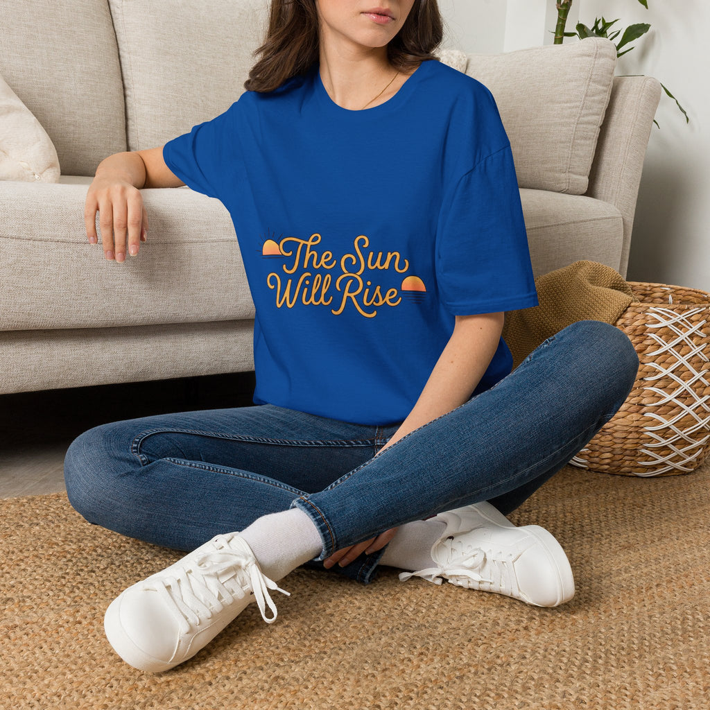 Sunrise Graphic T-Shirt — "The Sun Will Rise" Positive Vintage Tee
