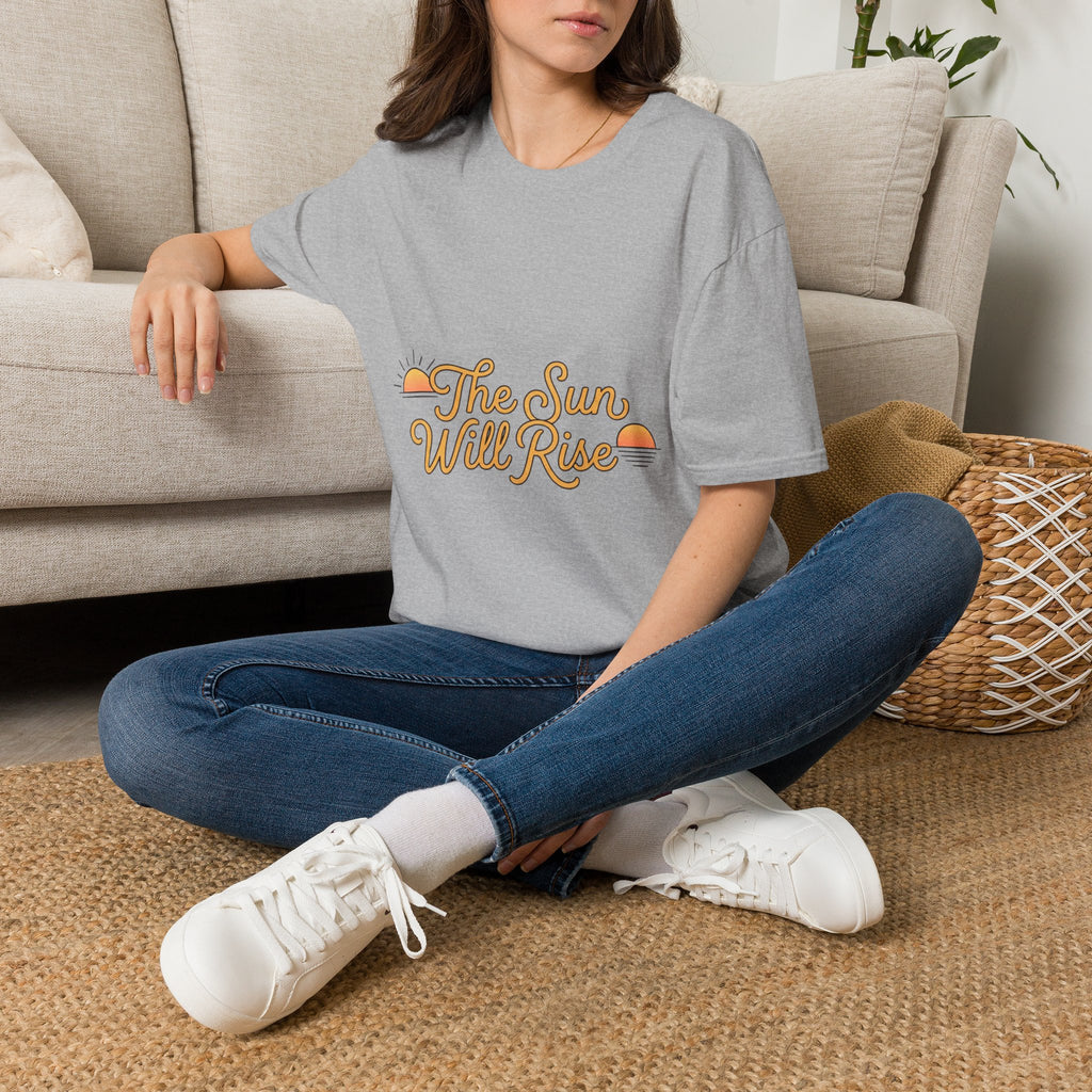 Sunrise Graphic T-Shirt — "The Sun Will Rise" Positive Vintage Tee