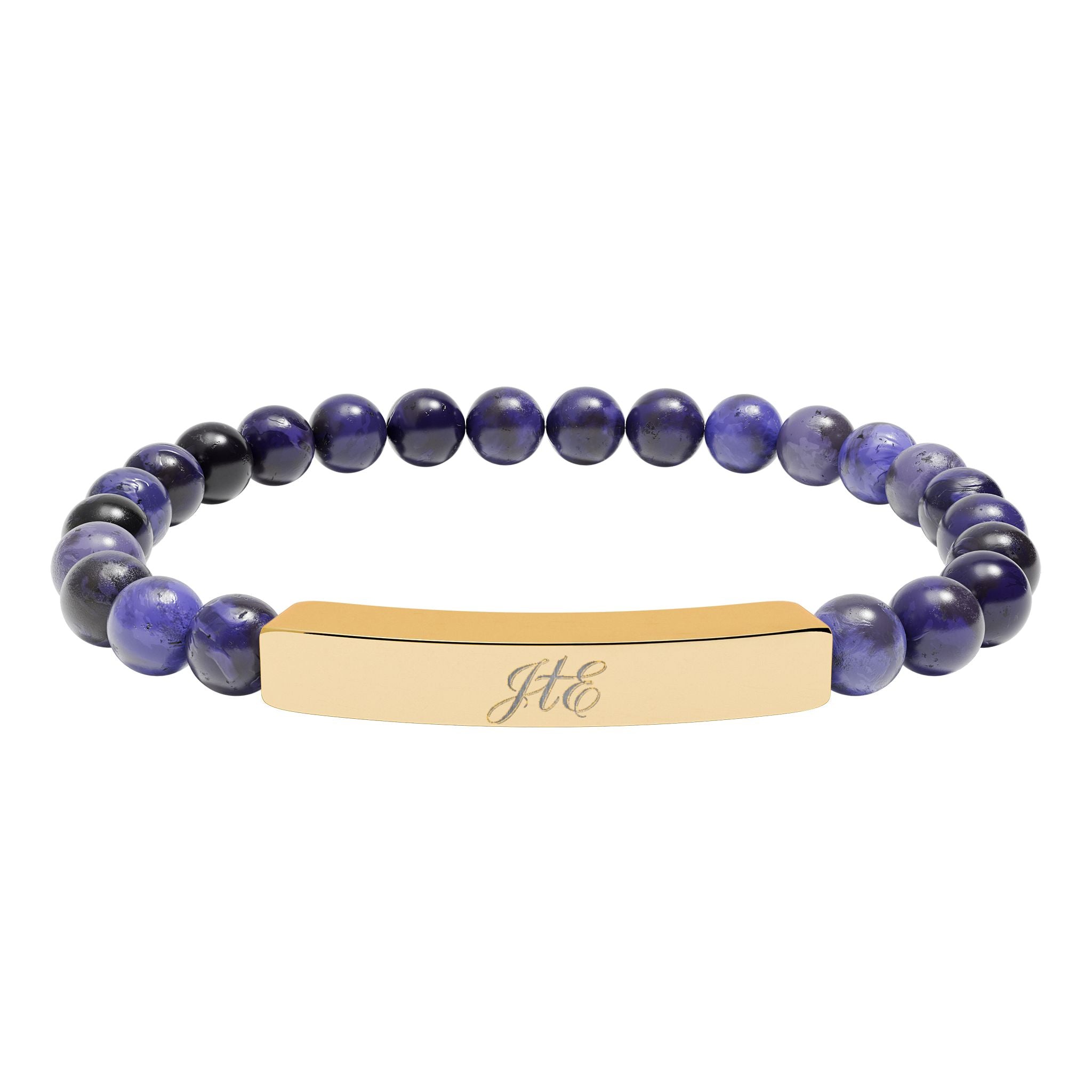 Journey to Eternity "JTE" Natural Stone Bead Bar Bracelet — Stretch Gem Bracelet