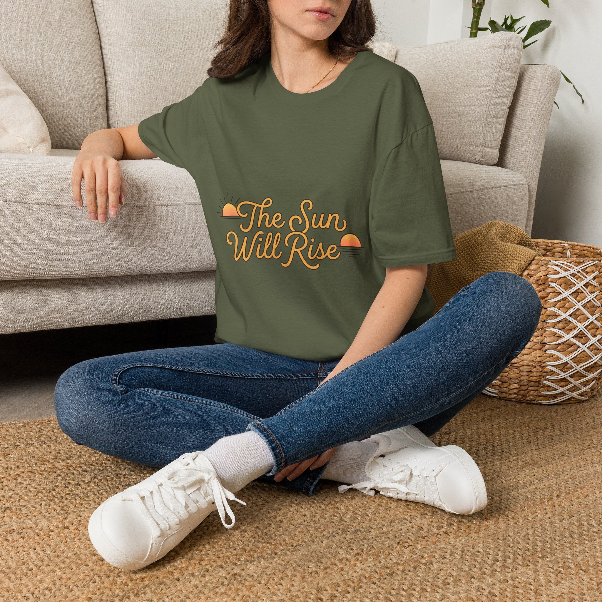 Sunrise Graphic T-Shirt — "The Sun Will Rise" Positive Vintage Tee
