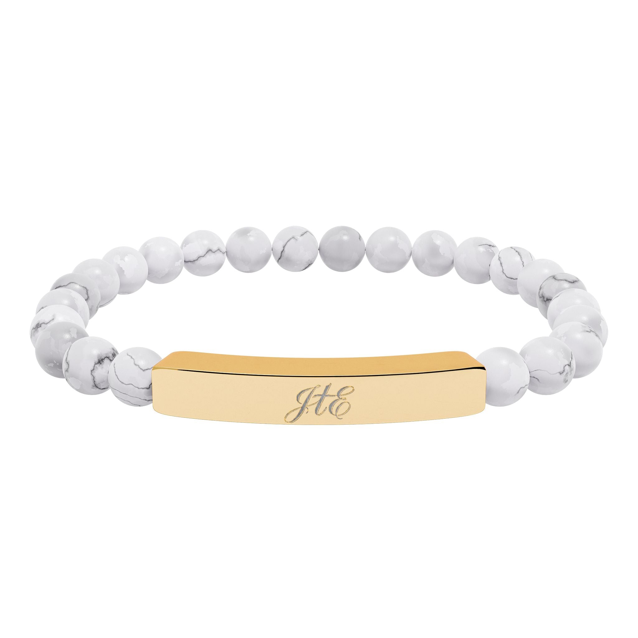 Journey to Eternity "JTE" Natural Stone Bead Bar Bracelet — Stretch Gem Bracelet