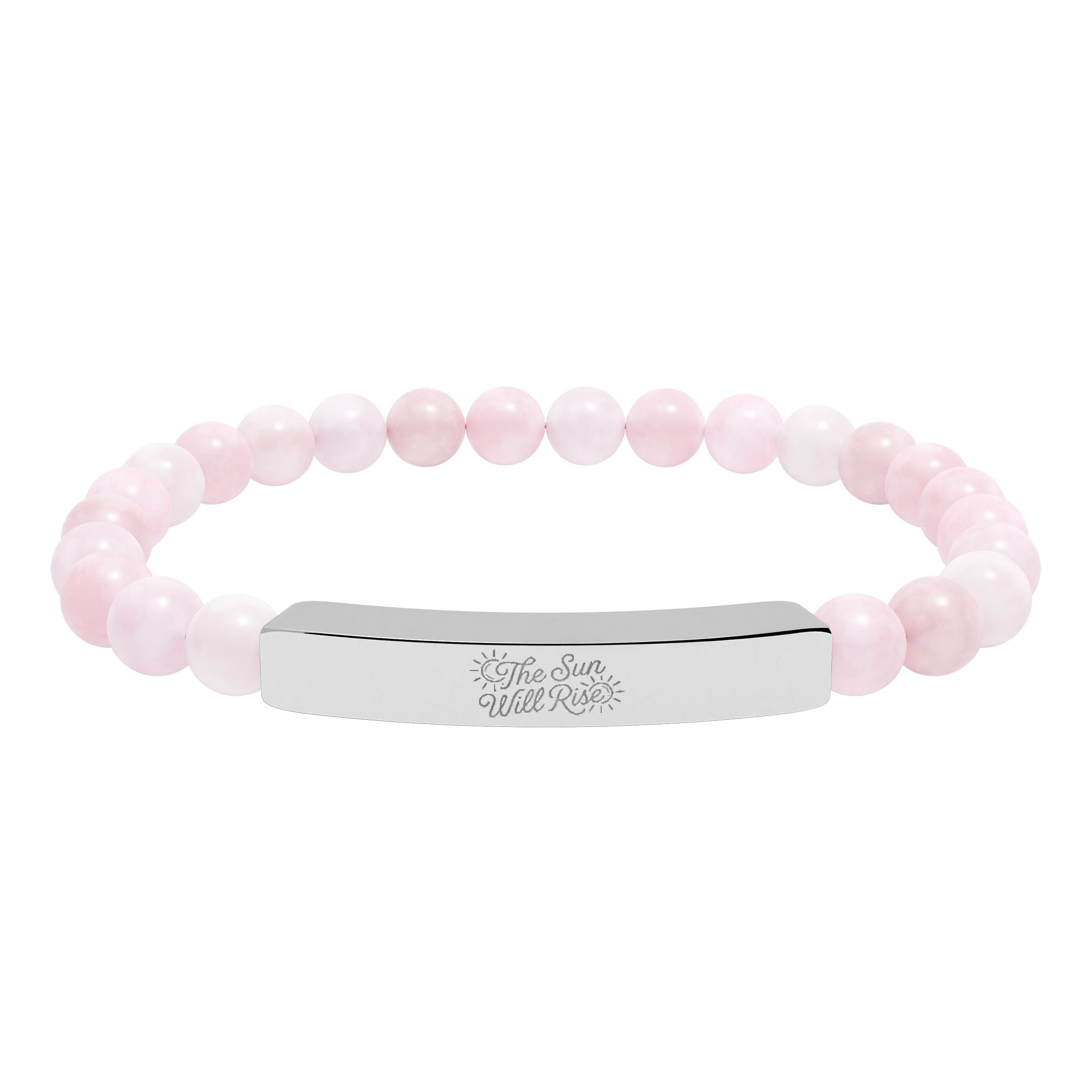"The Sun Will Rise" Natural Stone Bead Bar Bracelet — Stretch Gem Bracelet