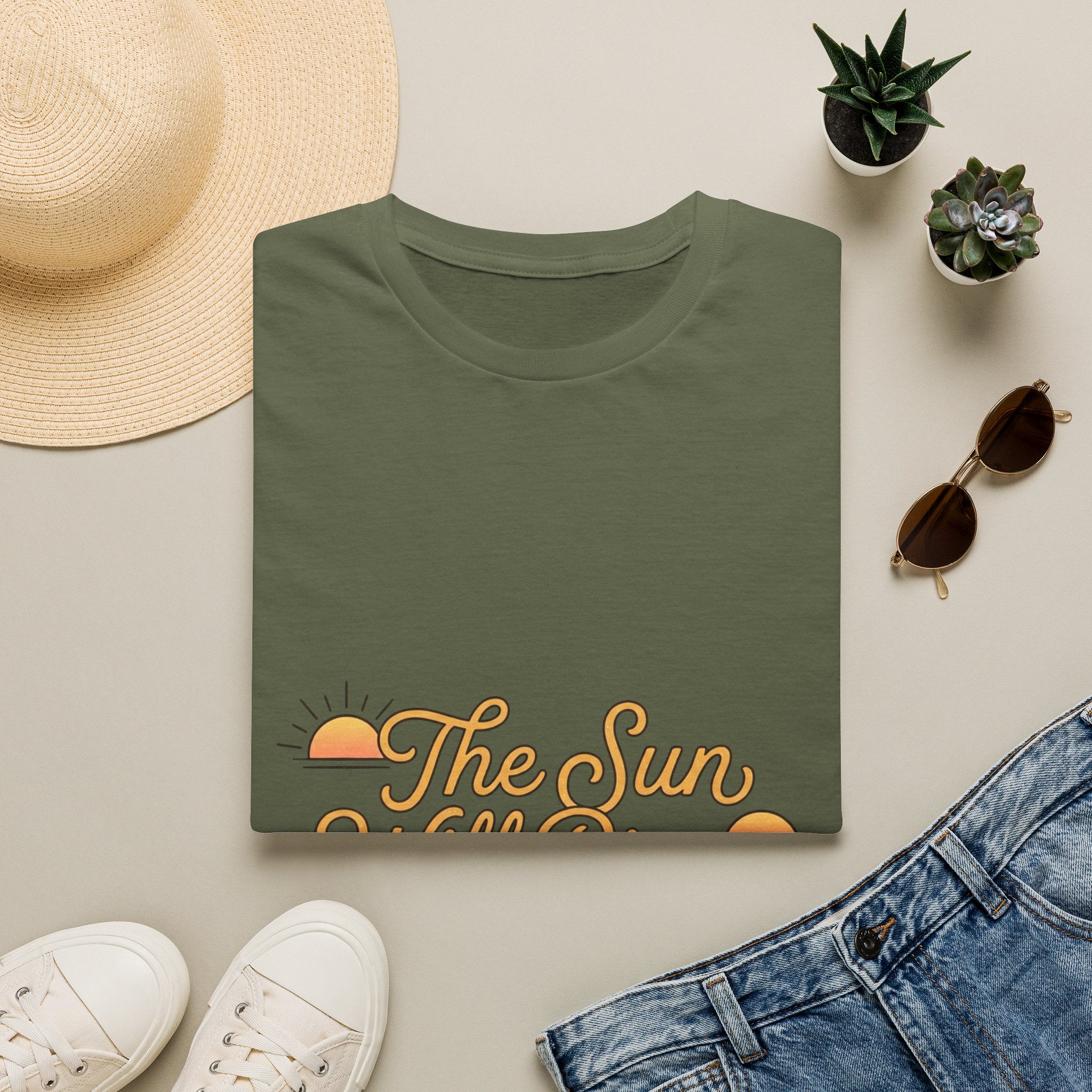 Sunrise Graphic T-Shirt — "The Sun Will Rise" Positive Vintage Tee