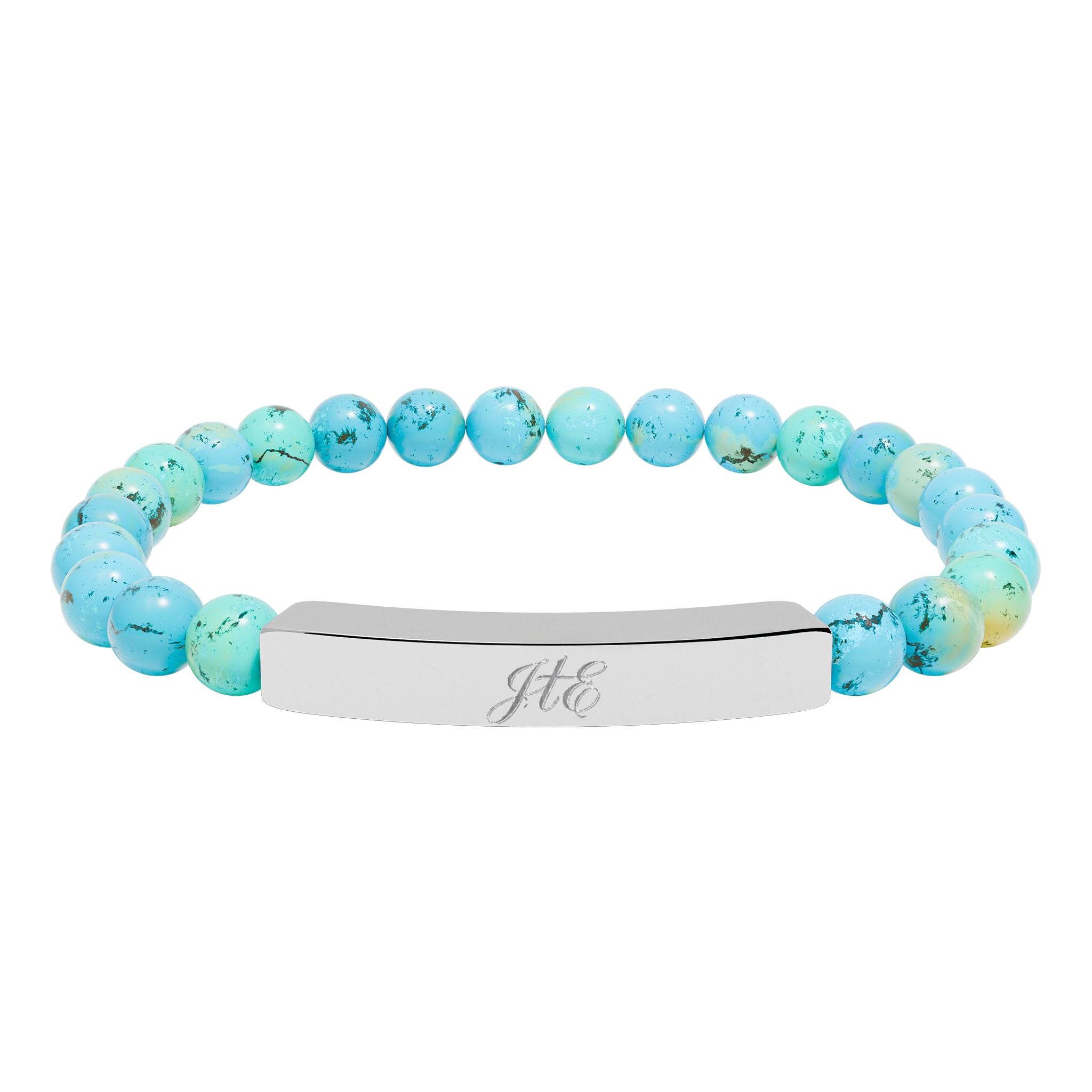 Journey to Eternity "JTE" Natural Stone Bead Bar Bracelet — Stretch Gem Bracelet
