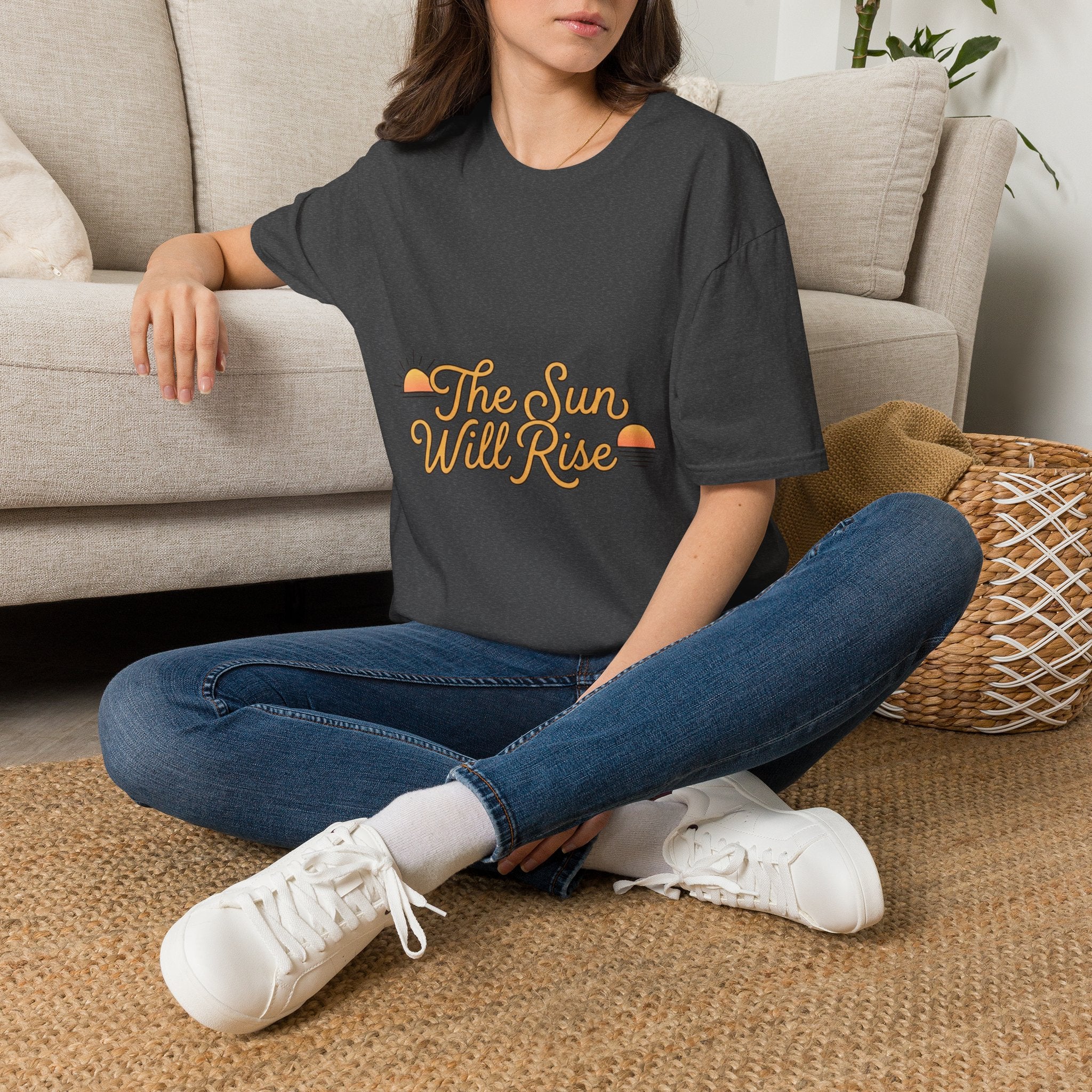 Sunrise Graphic T-Shirt — "The Sun Will Rise" Positive Vintage Tee