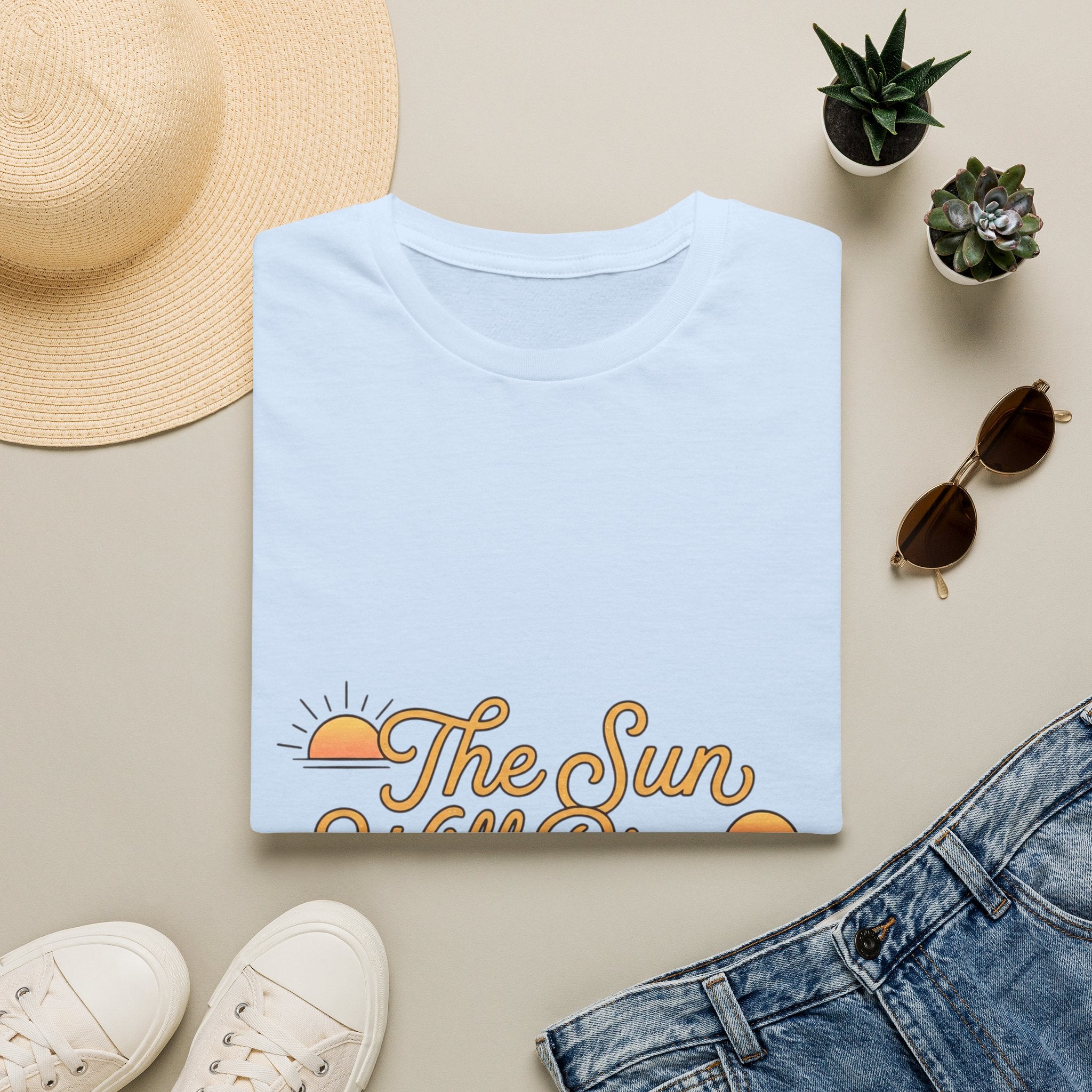 Sunrise Graphic T-Shirt — "The Sun Will Rise" Positive Vintage Tee