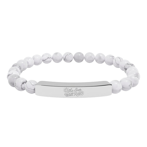 "The Sun Will Rise" Natural Stone Bead Bar Bracelet — Stretch Gem Bracelet