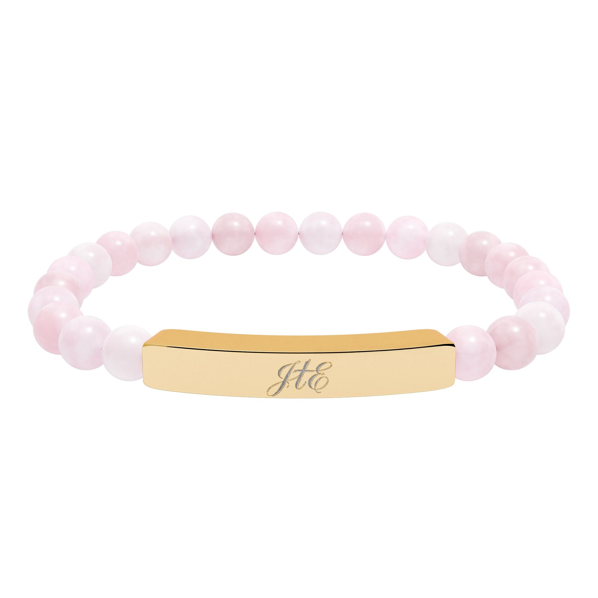 Journey to Eternity "JTE" Natural Stone Bead Bar Bracelet — Stretch Gem Bracelet