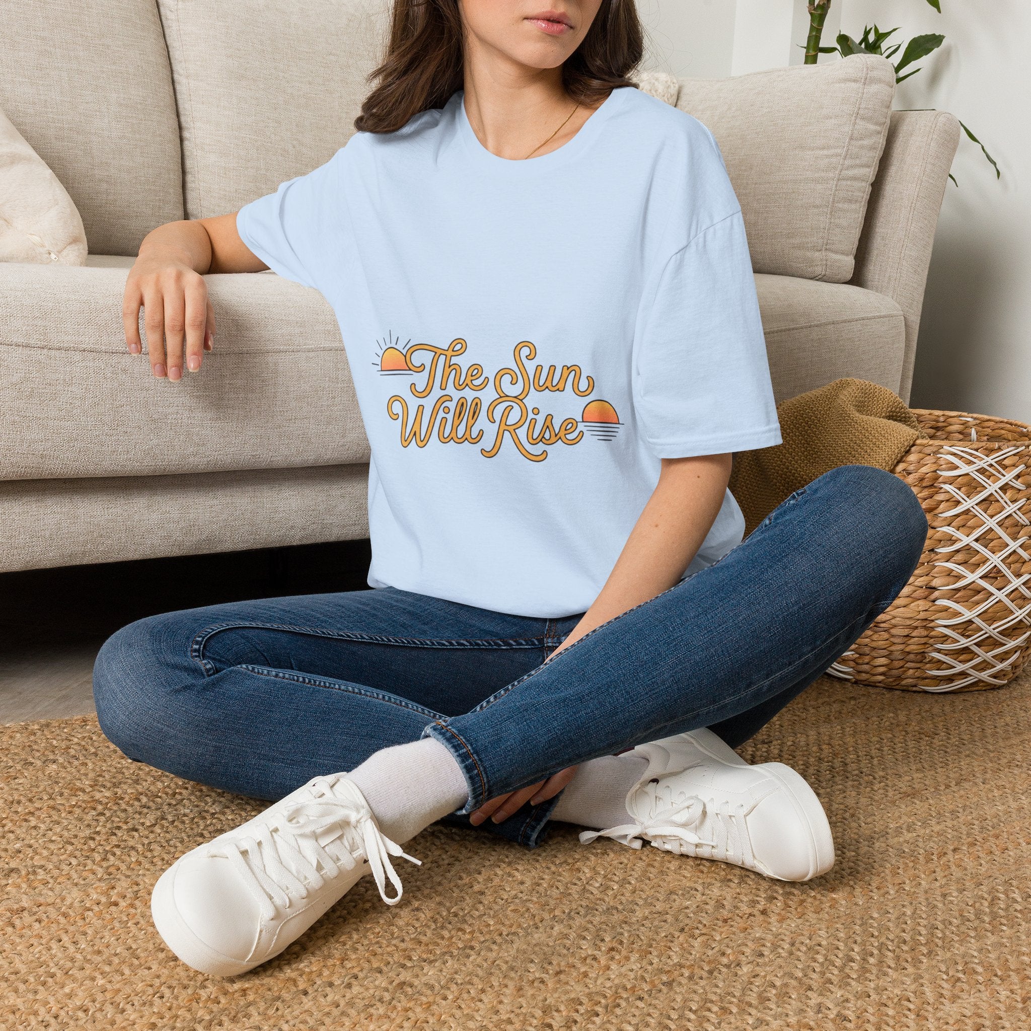 Sunrise Graphic T-Shirt — "The Sun Will Rise" Positive Vintage Tee
